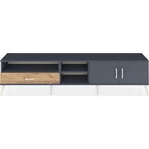 Arges Tv Ünitesi 3 Raflı Tek Çekmeceli 2 Kapaklı 220x30x51 Antrasit-antrasit/çam Antrasıt/atlas Çam - Antrasıt