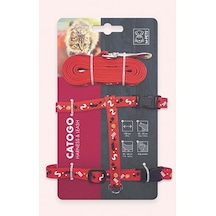 M-pets Catogo Kedi Göğüs Tasması Seti Kırmızı 90-170 Cm 244-58013.01