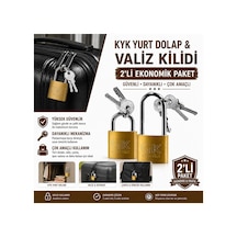 2 Li Asma Kilit Seti Kısa Ve Uzun Kancalı Dolap, Valiz, Bavul, Yurt Ve Asker Kilidi