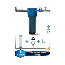 Sumarkt Atlantis Daire Bina Girişi 10 İnch 1 Aşama Su Arıtma Yumuşatma Cihazı Kaba Toz Tortu Önleyici Set