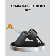 Techmrt Aux Bluetooth Adaptör Ve 38w Hızlı Araç Şarj Cihazı Seti