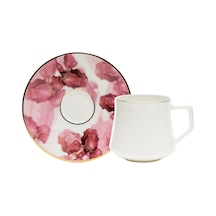 Evaliza Pembe Çiçek 6 Kişilik Çay Fincan Takımı 130 Ml