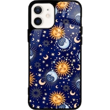 Apple Uyumlu iPhone 12 Night Tasarımlı Glossy Telefon Kılıfı Siyah