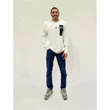 Erkek Bisiklet Yaka Rahat Kalıp 3 İplik Kalın W.brooklyn Baskılı Sweatshirt Spr24sw31 Ecru