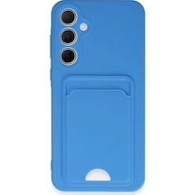 Newface Samsung Galaxy A35 5g Kılıf Kelvin Kartvizitli Silikon - Mavi