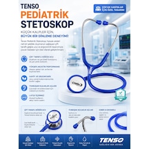Pediatrik Stetoskop Çocuk Muayene Steteskopu Hassas Akustik Dinleme Mavi Stetoskop