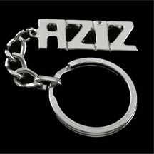 Aziz - 220 - - Nazblsmm - İsimli Anahtarlık Çok Renkli
