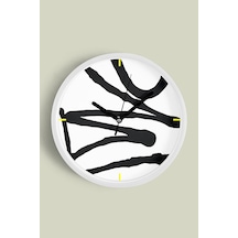 Soyut Tasarım Modern Duvar Saati - 25cm - Önü Camlı Beyaz Kasa - Sessiz Mekanizma-jh0047 Beyaz