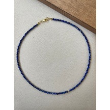 14 Ayar Ayar Doğal Taşlı Altın Kolye Lapis Lazuli Taşı Altın Kolye Lapis Taşlı Altın Kolye Altın - Beyaz