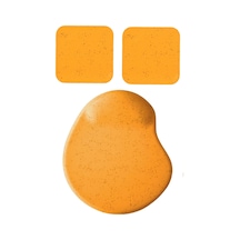 Oval Turuncu Kum Desen Bilek Destekli Mouse Pad + 2 Adet Kupa Fincan Bardak Altlığı Altlık Set