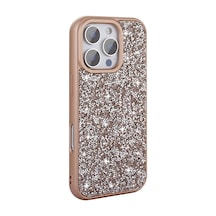 Apple Uyumlu Adige iPhone 16 Pro Uyumlu Kılıf Parlak Taşlı Pırlanta Gold - Apple Uyumlu Adige iPhone 16 Pro Uyumlu Kılıf Parlak Taşlı Pırlanta Gold -