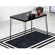Avvio Zen Yemek Masası Takımı-mutfak Masası Takımı-siyah Mermer 60x90 Oval Kenar Siyah Mermer