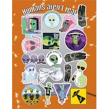Humans Aren T Real Sticker Seti Laptop Ajanda Notebook Tablet Telefon Defter Etiket Bullet Journal Diğer