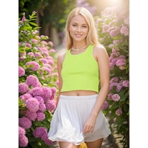 Wakas Textile Ceket Altı Yazlık Fitilli Üst 242743672 Açık Yeşil