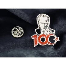 Yüzüncü Yıl Atatürk Lü Yaka Rozeti Çok Renkli