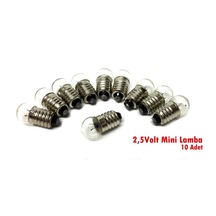 2.5Volt Mini Ampul-Lamba - 10 Adet -