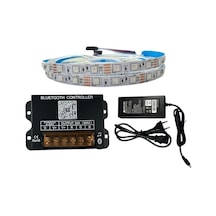 Bluetooth Telefon Kontrollü Rgb Şerit Led Set 5050 Ledli 3çipli 20metre Ip20