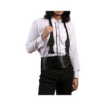 Dicotto Beyaz Siyah Çift Bieli Damatlık Ata Yaka Kol Düğmeli Slim Fit Smokin Gömlek - 003 001 Dicotto Beyaz Siyah Çift Bieli Damatlık Ata Yaka Kol Düğmeli Slim Fit Smokin Gömlek - 003 001