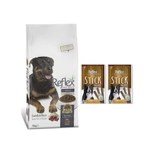 Reflex Kuzu Etli Pirinçli Yetişkin Köpek Maması 15 KG + Dana Etli Ödül Maması 2 x 33 G
