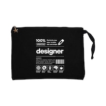Designer Siyah Clutch Astarlı Cüzdan / El Çantası