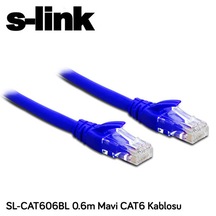 S-Link Sl-Cat606Bl Cat6 Utp  060 Cm  Mavi Patch Kablo