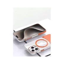 Joko Apple iPhone Uyumlu  15 Pro Uyumlu Pc Suit Magsafe Kapak - Turuncu