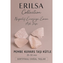Sertifikalı Pembe Kuvars Doğal Taş Kütle 25 30 Mm Aşk Ve Pozitif