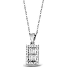 Argentum Concept - Baget Taşlı Gümüş Dörtgen Kolye - N141001