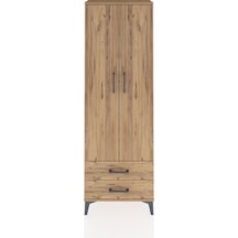 Arges Dolap 5 Raflı 2 Çekmeceli 2 Kapaklı 60x30x182 Çam-çam Çam