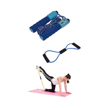 2'li Set Antrenman Sayaçlı Sünger Saplı Atlama Ipi Pilates Egzersiz Direnç Lastiği