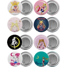 Sailor Moon Çanta Rozeti Seti 8 Adet En Büyük Boy 5.8cm İğneli Br