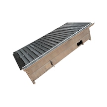 Paslanmaz Kömürlü Mangal 35 X 70 Cm Masaüstü Paslanmaz Izgaralı Gri