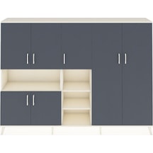 Arges Dolap 13 Raflı 7 Kapaklı 220x30x163 Aytaşı-antrasit/aytaşı Aytaşı-antrasit/aytaşı