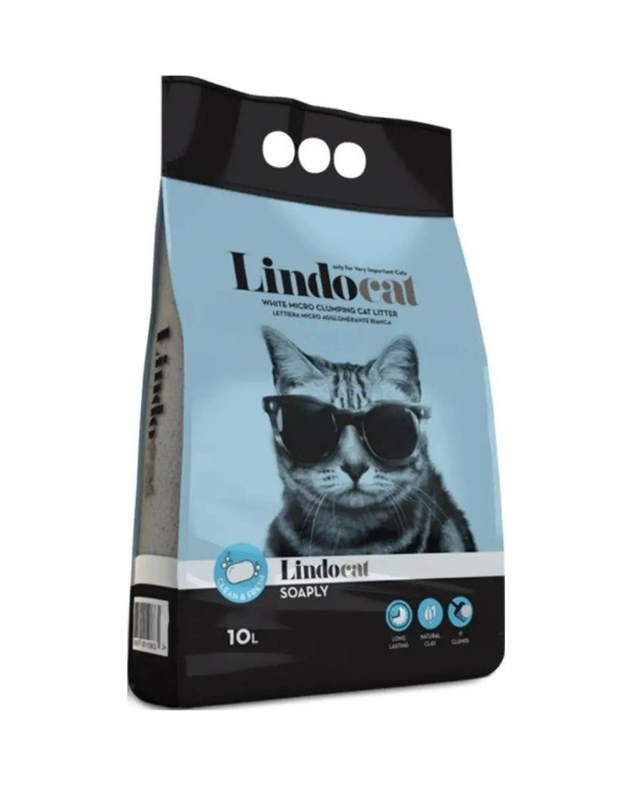 Lindocat Marsilya Sabun Kokulu İnce Taneli Topaklanan Bentonit Kedi Kumu 10 Lt