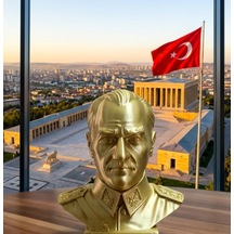 Gazi Mustafa Kemal Büstü Dekoratif 15 Cm Atatürk Heykeli Masaüstü Biblo Hediyelik
