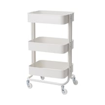 Çelik-Beyaz Servis Arabası 35X45X78 Cm Ikea Banyo Düzenleyici-Raf Beyaz