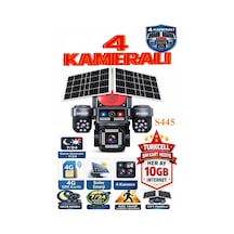 4 Kameralı Güneş Enerjili 4g Kamera 7/24 Kayıt 1 Yıl Her Ay 10gb
