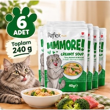 Reflex Plus Mmore Ton Balıklı,uskumrulu Ve Brokolili Kremalı Kedi Çorbası 40 Gr 6lı Set