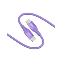 Bix BXSC1CC 60 W Type-C To Type-C 1.2 M Silikon Şarj ve Data Kablosu Lavanta