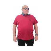 Moc Grande Mocgrande Büyük Beden Polo Kot Yaka Tişört 23420 Bordo-Bordo