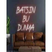 Batsın Bu Dünya Yazılı Neon Tabela Kırmızı