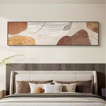 Yatak Odası Soyut El Yapımı Yağlı Boya Tablo 165x64cm