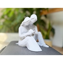 Aile Heykel Ofis Masa Ve Raf Süsü Hediyelik Dekoratif Obje Figür 15 Cm