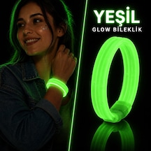Yeşil Kalın Glow Bileklik Kırılarak Yanan Parti Ve Festival Bilekliği