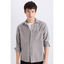 DeFacto Regular Fit Normal Kesim Düz Pamuklu Uzun Kollu Gömlek D7406AX24AUGR455