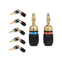 Yunboo Ses Sistemleri İçin Altın Kaplama Korozyona Dayanıklı Muz Fiş Konektör Seti 2/4/6 Çift