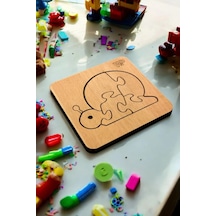 Plywood Ahşap Boyanabilir Çocuklar Puzzle Salyangoz Boya Setli