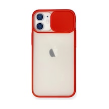 iPhone Uyumlu 11 Kılıf Palm Buzlu Kamera Sürgülü Silikon - Kırmızı