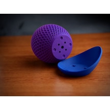 Bezos 3d Baskı Küre Saksı - Kafes Dokulu İki Parçalı Dekoratif Saksı - Mor-mavi Hb006
