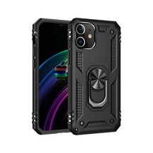 Apple İphone 12 Kılıf Sofya Yüzüklü Silikon Kapak - Siyah 0.2M-Çok Renkli